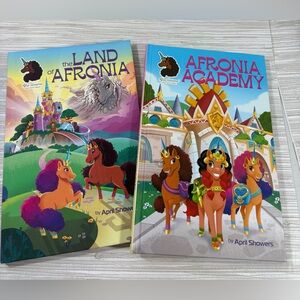 📚 Afronia Unicorn Academy 1 and 2 Children's Books Set EUC 📚